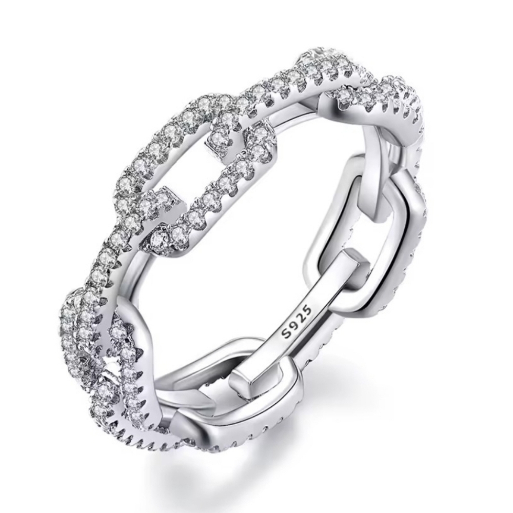 NEW 925 Sterling Silver Geometric Cubic Zirconia Ring | Multiple Sizes Available